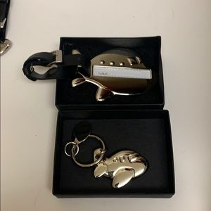 Airplane luggage tag plus airplane keychain